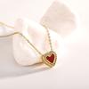 Collar de Acero Inoxidable Estilo Francés Colgante de Zirconia Amor Diario Versátil Moda Femenina Ins Dulce Sencillo Dorado Joyería Australia
