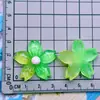 Flor Pontuda de Cinco Pétalas Duas Cores Luminosa Transparente Flor de Cinco Pétalas Grampo de Cabelo Corda de Cabelo Pegador Cola Cremosa Acessórios de Resina DIY