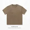 Camiseta de manga corta de algodón puro retro de peso pesado, corte ligeramente holgado, estilo unisex, disponible en varios colores, casual y fácil de cuidar