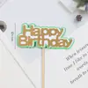 Decoração de bolo para assar amarelo verde floresta animal pequeno dinossauro bola de pelo árvore cartão de bolo plug-in festa sobremesa
