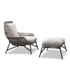 Conjunto de Mesa de Centro e Cadeiras de Rattan para Exterior Três Peças Pátio Jardim Ar Livre Varanda Lazer Corda Cadeira Sofá Individual