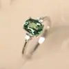 Fábrica de Joyería Jiuqin Temu Shein Venta Caliente Transfronteriza Europea y Americana Anillo para Mujer Anillo de Boda con Forma de Huevo Verde