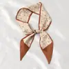 Pañuelo pequeño de seda de doble cara, raya pequeña, para mujer, primavera y otoño, para combinar con camisa, pañuelo versátil, cinta para el pelo, lazo para bolso, cinta de bufanda