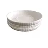 Plato Raya Blanca Pura de Alta Calidad Simple para Uso Doméstico, Plato de Cerámica, Plato para Platos Fríos, Plato de Desayuno, Plato de Hueso para Uso Doméstico