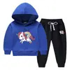 Traje de suéter con capucha de unicornio Otoño e Invierno Estilo Occidental Nuevo para Niños Medianos y Grandes Espeso Cálido Forrado de Polar Ropa de Invierno