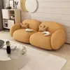 Sofá de Tela con Tecnología Nórdica para Apartamento Pequeño Sala de Estar Doble Dormitorio Tienda de Ropa Minimalista Moderna Sofá Bloque de Tofu Madera