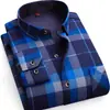 Camisa cálida al por mayor para hombres de mediana edad y mayores, top de otoño e invierno, papá, forro polar, gruesa, a cuadros, manga larga