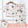 Pijama Infantil para Meninos, Conjunto de Roupa de Casa Sem Costura de Verão, Roupa Fina de Cartoon com Manga Três Quartos para Ar Condicionado para Meninos e Meninas