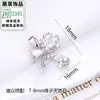 Pendientes de lazo con microincrustaciones de circonita estilo coreano y japonés, frescos y a la moda, con engaste vacío, conjunto de joyería de lujo ligero, moderno y único