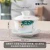 Tigela de Chá com Tampa Sancai de Chaoshan Grande e Média Porcelana Branca Única Celadon para Preparo Kung Fu Conjunto de Chá Cerâmico Estilo Chinês