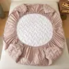 Funda de colchón acolchada de algodón de alta gama, cubrecolchón de algodón puro, protector de colchón engrosado, lavable a máquina, apto para todas las estaciones