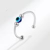 Anillo Europeo y Americano Ojo de Pez Anti-Ansiedad para Mujer con Micro-Cuentas en Espiral de Apertura Ajustable Anillo de Descompresión con Cuentas Fidget