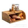 Caja de Almacenamiento de Madera para Pan Transfronteriza Caja de Almacenamiento de Postres Multiusos Caja de Madera Caja de Almacenamiento de Alimentos de Madera para Cocina con Tapa abatible