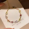 Pulseira Redonda de Zircônia Dopamina Fresca de Verão Doce Fashionável Versátil Pulseira de Nicho High-End Joia de Mão para Mulheres