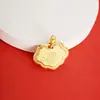 Novo Colar Pingente Cadeia de Corda Trançada Feito à Mão Dourado Areia Vietnamita Estilo Antigo Cadeado da Sorte Design de Luxo Leve Popular nas Redes Sociais