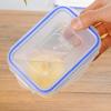 Caja de Conservación de Plástico Transparente Rectangular Redonda con Anillo de Sellado Cuatro Hebillas Caja de PP Caja de Plástico Transparente para Refrigerador