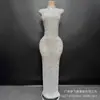 Saia Longa Sexy Transparente com Strass Quente de Renda para Vestido de Noite ou Fantasia de Performance de Palco