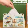 Caixa de lenços para cachorro de acampamento caixa de lenços para sala de estar doméstica couro de luxo leve caixa de lenços com senso de alta qualidade guardanapo banheiro criativo