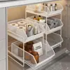 Estante de almacenamiento de pie para debajo del fregadero, estante de almacenamiento para gabinete de baño y cocina, artefacto de almacenamiento para lavabo extraíble de baño