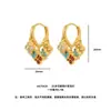Brincos de Pedra Coloridos Esmaltados Dourados com Areia Estilo Vintage 2026 Primavera High-End Nicho Ear Clips de Luxo Leve