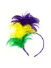 Diademas de Plumas de Colores Transfronterizas Europeas y Americanas para Fiestas de Carnaval, Disfraces de Festival, Actuaciones de Danza, Accesorios para la Cabeza, Diademas de Año Nuevo 2026