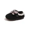 Zapatos Casuales de Terciopelo Engrosados Dos Algodones Peludos para Niñas 2025 Invierno Nuevo Dulce Lolita Encaje Princesa Zapatos de Algodón
