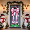 Cubierta de puerta del Grinch Navideño transfronteriza, decoración de puerta principal, colgante de puerta exterior para fiesta navideña, bandera feliz de monstruo navideño