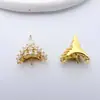 Colgante de Colgante para Collar de Pulsera de Cobre Chapado en Oro Zirconio Medio Agujero Colgante de Collar para Pulsera DIY Perla Accesorios de Joyería Hechos a Mano