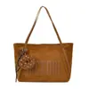 Bolso Tote de Gamuza de Gran Capacidad Súper Popular para Mujer 2025 Nuevo Estilo Retro Bolso de Hombro de Moda Bolso de Axila con Letras