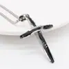 P1244 Collar con colgante de acero de titanio para hombre, personalidad de moda europea y americana, cruz