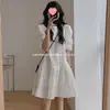 2025 Nuevo Diseño Sentido Nicho Mangas Abullonadas Plisadas Vestido Francés Mujer Verano Petite