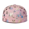 Sombrero con letras para mujer, sombrero de primavera y otoño para hombre, sombrero de melón estilo japonés coreano, sombrero de hip hop hipster callejero, sombrero de copa redondo sin ala