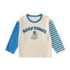 Cotton Hall Camiseta de Algodón Puro para Niños Otoño Niños y Niñas Bebé Dibujos Animados Tops Camisetas de Manga Larga para Niños Transpirables