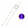 3mm/F3 lâmpada LED diodo emissor de luz branco cabelo luz roxa detector de luz roxa tubo luminoso especial cabeça redonda
