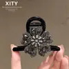 Pinza de garra floral de pedrería de tamaño mediano, de alta gama y elegante, para cabello fino, adecuada para recogidos completos, accesorio de pinza de tiburón