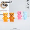 Adornos de Resina Oso Arcoíris Dibujos Animados Figura 3D Accesorios DIY Decoraciones de Escritorio Adornos Colgantes Artículos de Microescena Venta al por Mayor