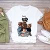 Camiseta de Manga Corta para Mujer Verano Estudiante Talla Europea Comercio Exterior Europeo y Americano 2025 Top Casual Estampado Wish