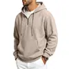 Sudadera con capucha y media cremallera de manga larga con patrón de gofre versátil para hombre, nueva de otoño e invierno, de fábrica europea y americana transfronteriza