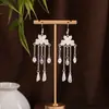 Pendientes Miao Étnicos de Borla Larga Estilo Nuevo, Pendientes Exagerados de Declaración de Moda Estilo Étnico de Plata Miao de Lujo Ligero