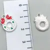 Set Mixto de 20 Esmalte Navideño Aleación K Blanca Accesorios para Joyería DIY: Amuletos para Pulsera de Papá Noel, Muñeco de Nieve, Campana, Reno