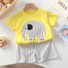 Ropa Nueva para Niños Traje de Manga Corta Shorts para Niños Verano para Niñas Pieza Única Camiseta de Niño Conjunto de Dos Piezas Ropa para Bebés Infantes