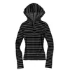 Sudadera con capucha de manga larga a rayas estampadas, estilo europeo y americano, casual, corte ajustado, sudadera con capucha, chaqueta vintage de streetwear