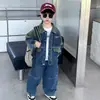 Traje de Mezclilla Otoñal para Niños 2025 Nuevo Estilo Coreano Casual Conjunto de Dos Piezas Ropa de Bebé Moda Primavera y Otoño Ropa Deportiva