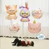 Balão de Filme de Alumínio de Animal de Desenho Animado, Frutas e Legumes para Rastreamento de Bebê de Mês de Idade, Calças de Bebê, Balão de Hélio Voador, Atacado