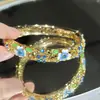 Stock Directo de Fábrica Pulsera Esmaltada Pequeña Floral Hueca con Flores de Colores e Incrustaciones de Diamantes, Broche cloisonné Joyería al por Mayor