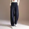Pantalones Anchos de Pierna Estrecha para Mujer 2026 Nuevo Otoño/Invierno Casual Pantalones de Chándal Sueltos Adelgazantes Gruesos de Pierna Recta