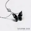 Colar Borboleta de Gotejamento Preto Exquisito Simples Versátil Nicho Alto Nível Corrente de Clavícula Elegante Moda Colar para o Dia a Dia