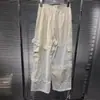 Verano 2024 Nuevo Estilo Estilo Chanel Diseño de Bolsillo Lateral Ligero y Transpirable Pantalones Rectos Torcidos Rectos Rectos para Mujer