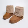 Outono de 2026 Novo Tamanho Grande Feminino Casual Confortável Estilo Europeu e Americano Fashionável Botas Peludas para Exterior Tamanho Único