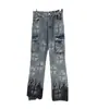 Jeans cruzados vintage de alta calle europeos y americanos marca de moda para hombre pantalones largos rectos de cintura media verano para hombre finos estilo Hong Kong